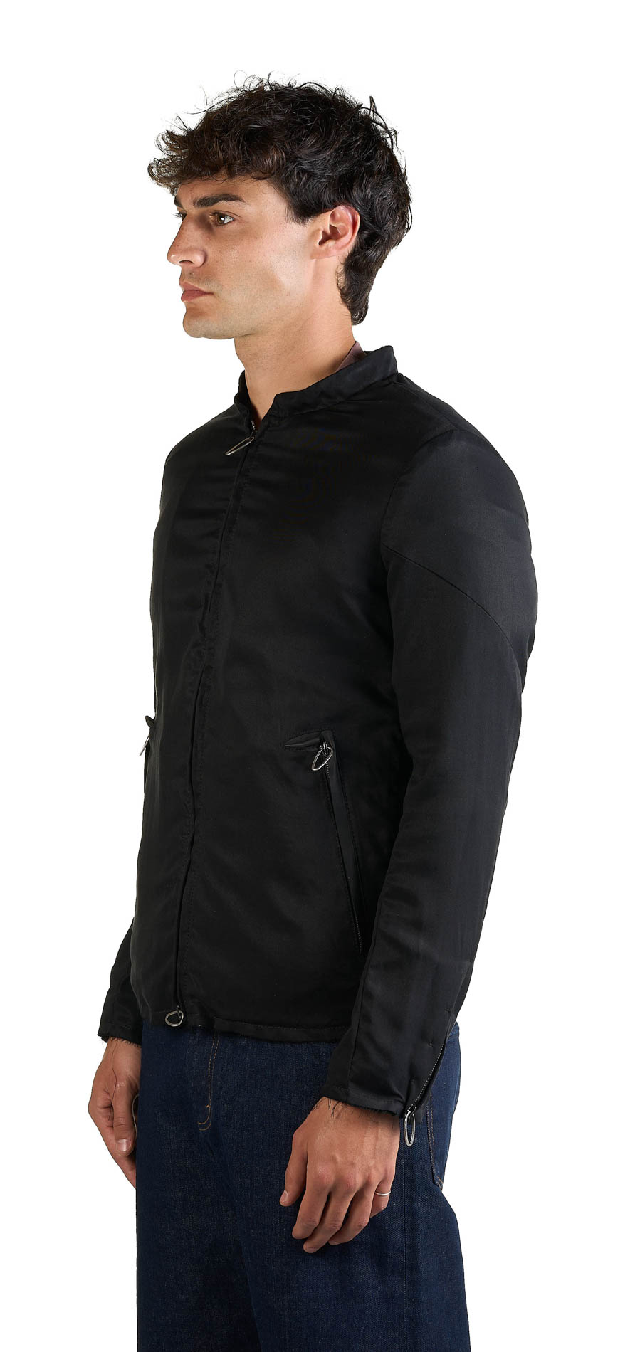 DANIELE BASTA LEATHER AND SILVER JACKET